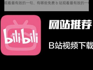 免费b站观看最有效的一句、有哪些免费 b 站观看最有效的一句话推荐？