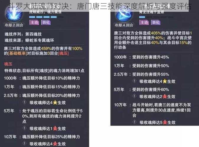 斗罗大陆魂师对决：唐门唐三技能深度解析与强度评估