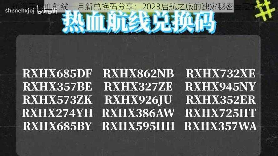 航海王热血航线一月新兑换码分享：2023启航之旅的独家秘密宝藏揭秘