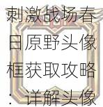 刺激战场春日原野头像框获取攻略：详解头像框获取方式