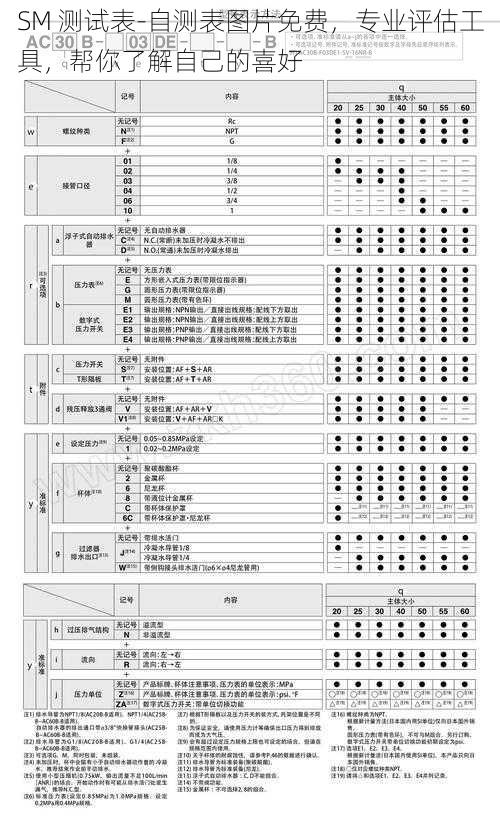 SM 测试表-自测表图片免费，专业评估工具，帮你了解自己的喜好