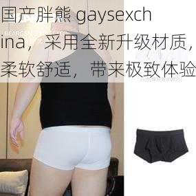 国产胖熊 gaysexchina，采用全新升级材质，柔软舒适，带来极致体验