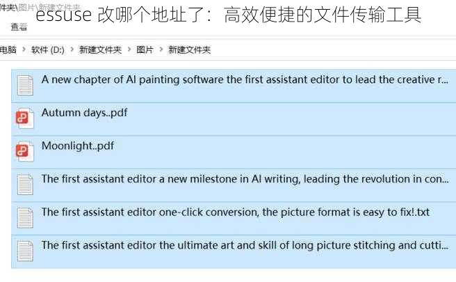 essuse 改哪个地址了：高效便捷的文件传输工具