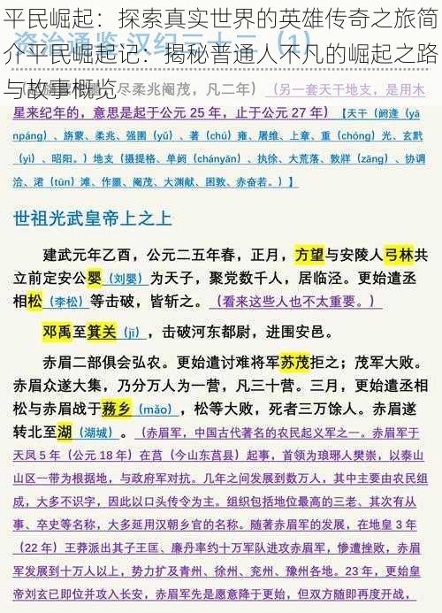 平民崛起：探索真实世界的英雄传奇之旅简介平民崛起记：揭秘普通人不凡的崛起之路与故事概览