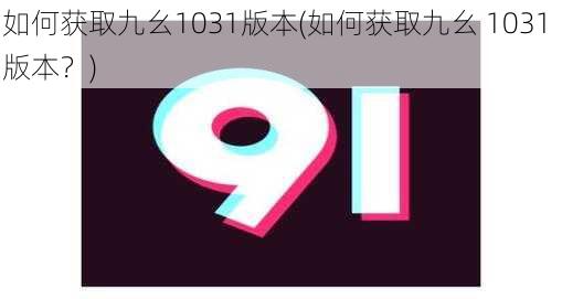 如何获取九幺1031版本(如何获取九幺 1031 版本？)