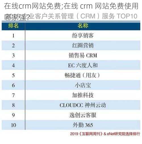 在线crm网站免费;在线 crm 网站免费使用哪家强？