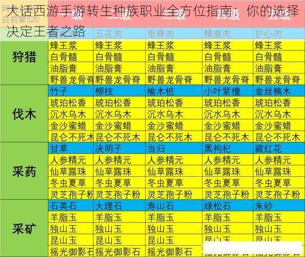 大话西游手游转生种族职业全方位指南：你的选择决定王者之路