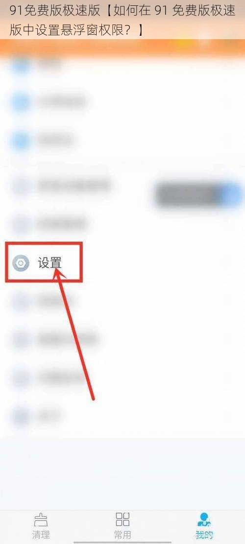 91免费版极速版【如何在 91 免费版极速版中设置悬浮窗权限？】