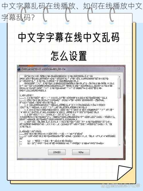 中文字幕乱码在线播放、如何在线播放中文字幕乱码？