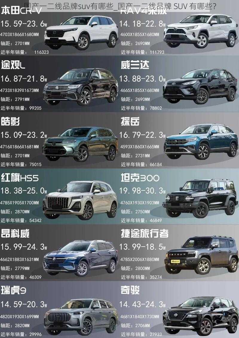 国产一二线品牌suv有哪些_国产一二线品牌 SUV 有哪些？