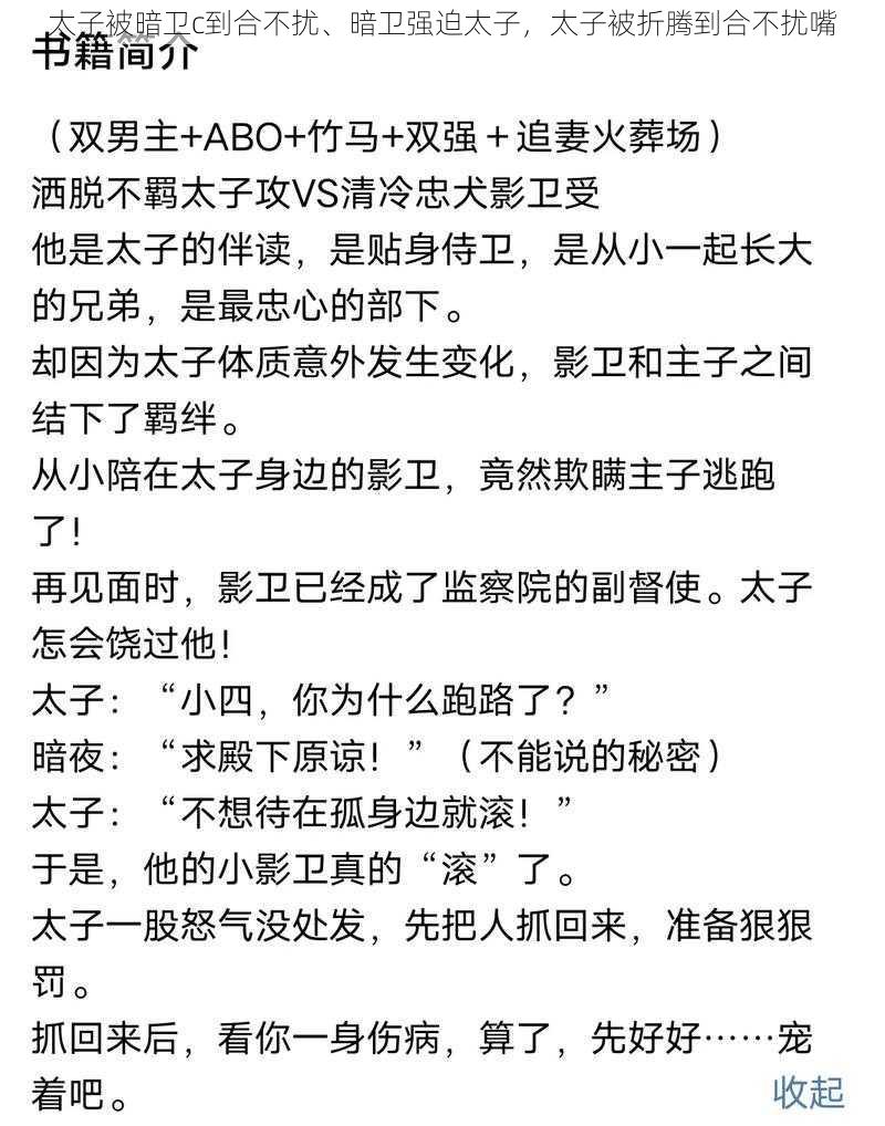 太子被暗卫c到合不扰、暗卫强迫太子，太子被折腾到合不扰嘴