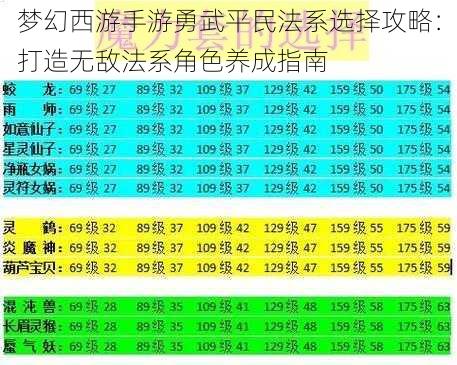 梦幻西游手游勇武平民法系选择攻略：打造无敌法系角色养成指南