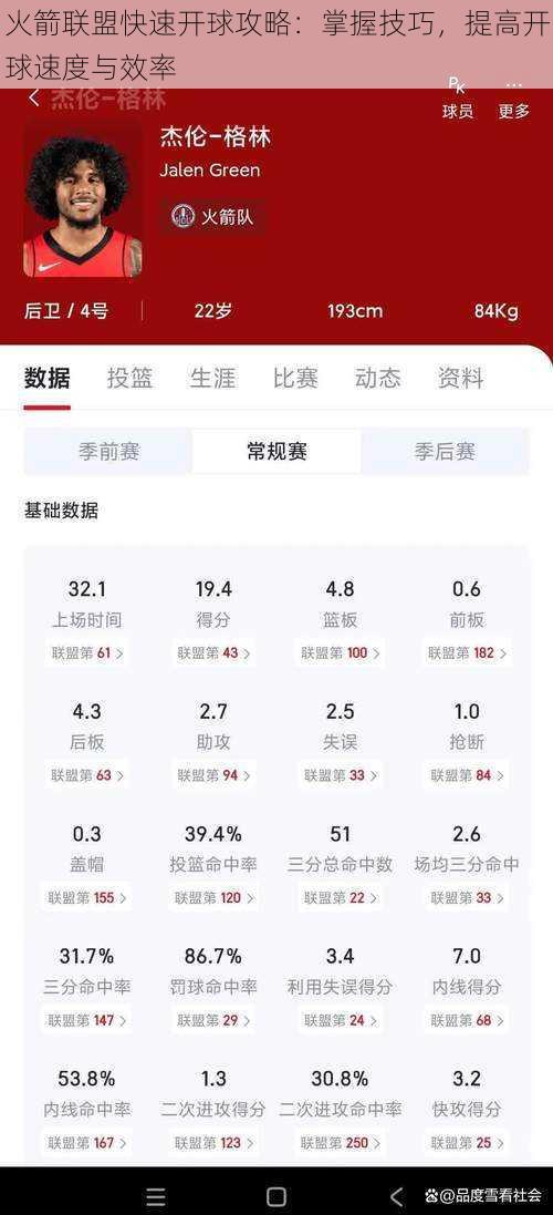 火箭联盟快速开球攻略：掌握技巧，提高开球速度与效率