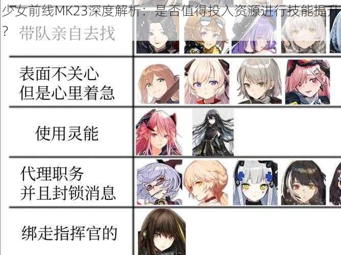 少女前线MK23深度解析：是否值得投入资源进行技能提升？