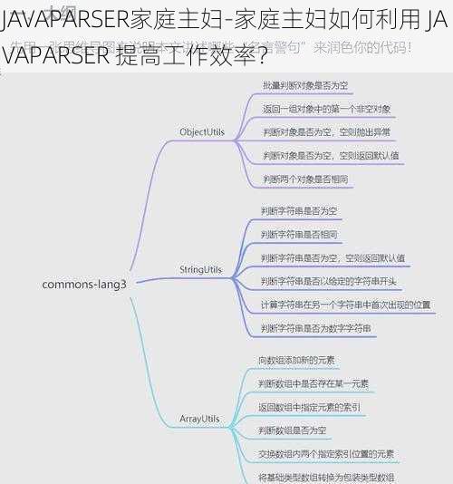 JAVAPARSER家庭主妇-家庭主妇如何利用 JAVAPARSER 提高工作效率？