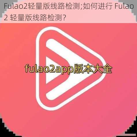 Fulao2轻量版线路检测;如何进行 Fulao2 轻量版线路检测？