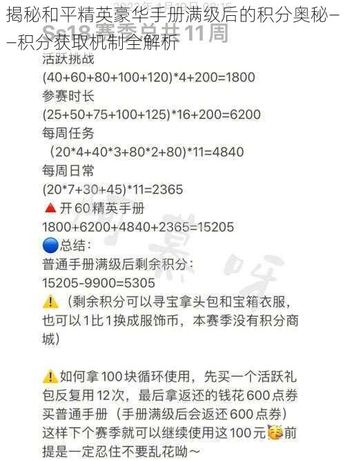 揭秘和平精英豪华手册满级后的积分奥秘——积分获取机制全解析