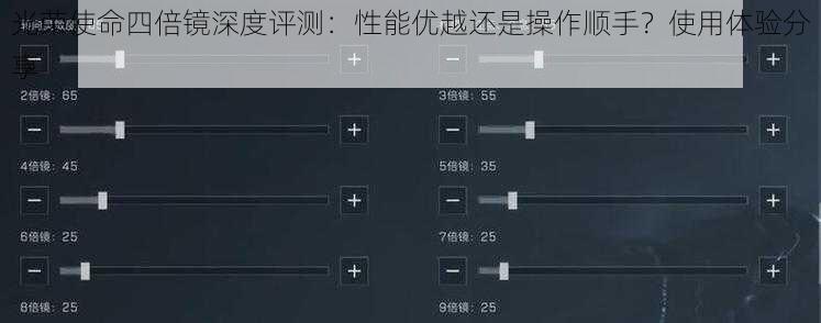 光荣使命四倍镜深度评测：性能优越还是操作顺手？使用体验分享