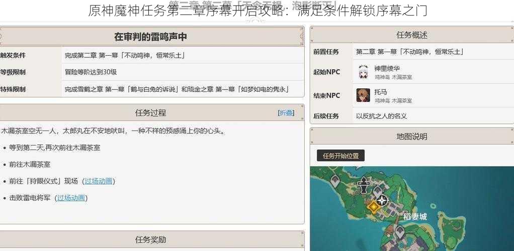 原神魔神任务第二章序幕开启攻略：满足条件解锁序幕之门